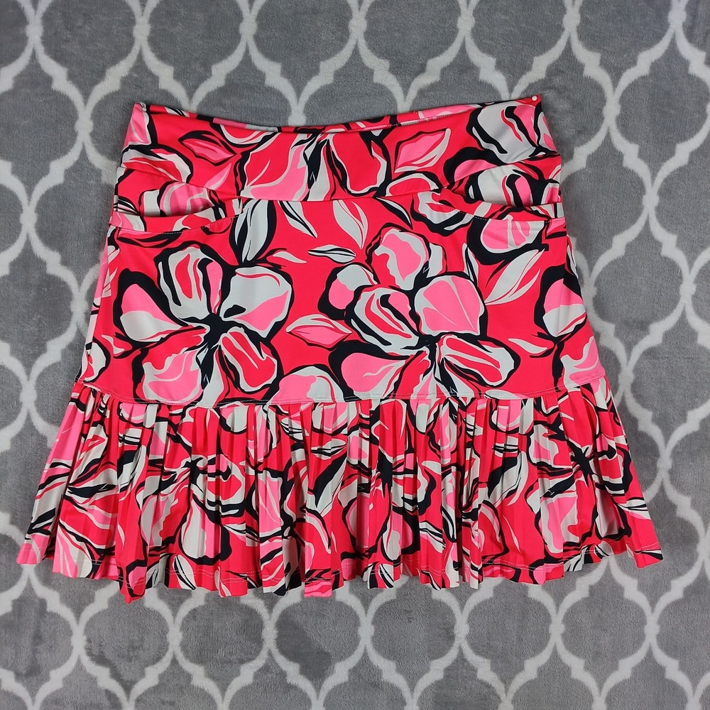 Tail Skort Size Small Pink Floral Pleated Athletic Golf Tennis Activewear Skirt